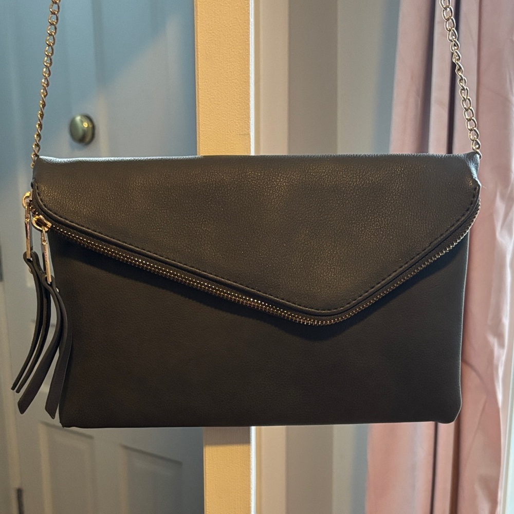 Elegant Black Leather Shoulder Bag - Picture 2 of 7